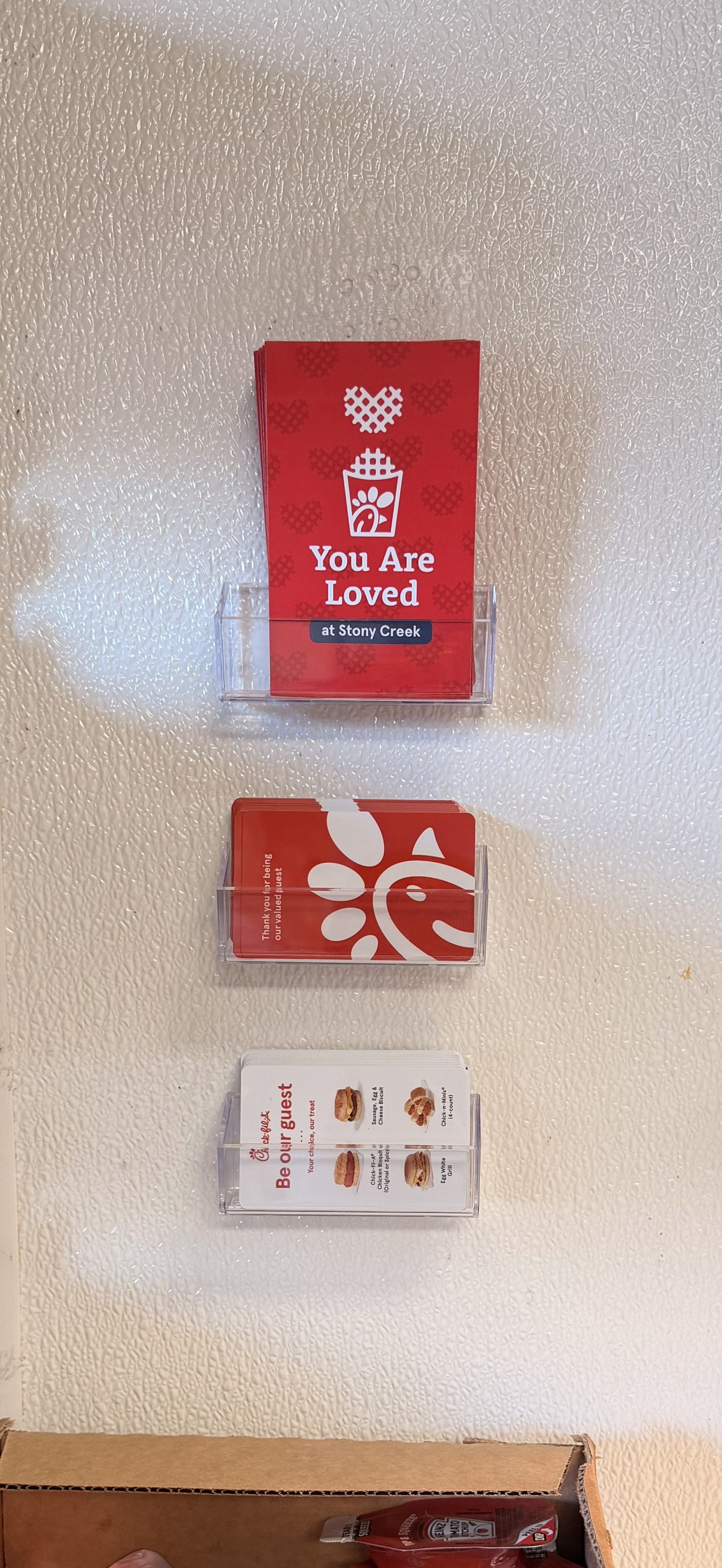 You Are Loved guest card display at Stony Creek